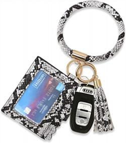 img 4 attached to Stay Stylishly Organized With Coolcos Portable Wristlet Bracelet Wallet Keychain