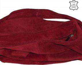 img 3 attached to Замшевая итальянская кожаная сумка через плечо Hobo Slouch для женщин от Dazoriginal