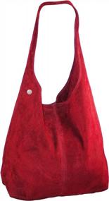 img 4 attached to Замшевая итальянская кожаная сумка через плечо Hobo Slouch для женщин от Dazoriginal