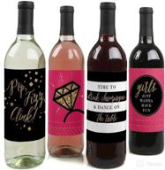 🎉 big dot of happiness girls night out - bachelorette wine bottle label stickers: set of 4 perfect gifts for women логотип