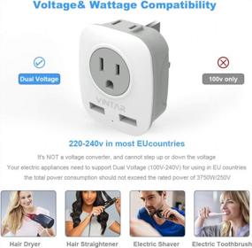 img 2 attached to VINTAR 4-In-1 Outlet Adapter With 2 USB Ports And Type G Plug For USA, UK, Ireland, And Hong Kong - Ideal For Travelling To British England, Scotland, And Ireland