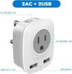 vintar 4-in-1 outlet adapter with 2 usb ports and type g plug for usa, uk, ireland, and hong kong - ideal for travelling to british england, scotland, and ireland logo