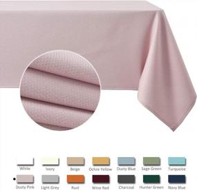 img 2 attached to Maxmill Textured Rectangle Tablecloth Water Resistant Wrinkle Free Spill-Proof, Soft Jacquard Table Cloth For Banquet Parties Event Holiday Dinner, Indoor And Outdoor Use, 60 X 84 Inch, Dusty Pink