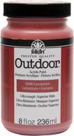geranium-colored folkart outdoor paint in 8 oz bottles for high-quality results logo