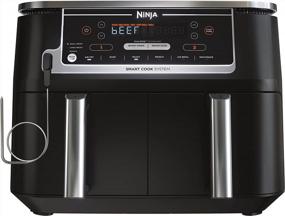 img 4 attached to Ninja Foodi DZ550 10 Quart DualZone Smart XL Air Fryer With Two Independent Baskets, Smart Cooking Thermometer, Match Cook And Smart Finish, Perfect For Roasting, Dehydrating, And More, Grey