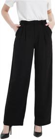 img 3 attached to Tronjori Women'S High-Waist Straight-Leg Dress Pants With Wide-Leg Fit And Regular Waistband - Perfect For Casual And Formal Occasions