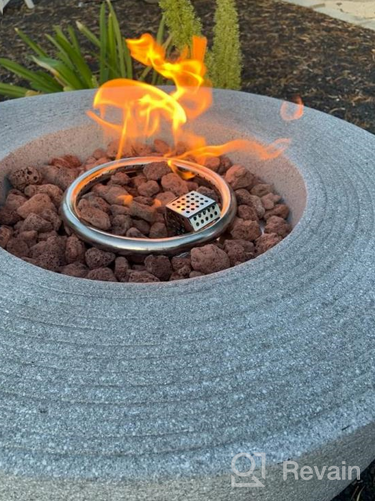 img 1 attached to Kante Concrete Propane Fire Pit Table, 50K BTU Geometric Gas Outdoor Fire Pit With Tray Style Lid And Dust Covers - 25In D X 18.5In H Smokeless Natural Concrete (A-GF002-C81921) review by Dred Swindler