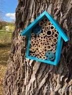 img 1 attached to FSC Certified Wood Mason Bee House For Solitary Bees - Attract Pollinators To Your Garden With Bamboo Tube Hotel. review by David Dortch