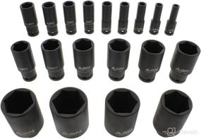 img 1 attached to 🛠️ Комплект головок «Ultimate 43-Piece SAE Standard Master Impact Socket Set»: ABN, 1/2 дюйма, глубокие и неглубокие, 3/8 – 1-1/2 дюймов с удлинителем и шарнирным соединением.