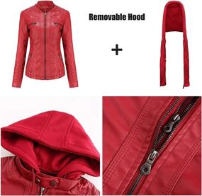 img 3 attached to 🧥 Tagoo Women's Leather Motorcycle Jacket with Removable Outerwear - Coats, Jackets, and Vests