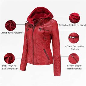 img 1 attached to 🧥 Tagoo Women's Leather Motorcycle Jacket with Removable Outerwear - Coats, Jackets, and Vests