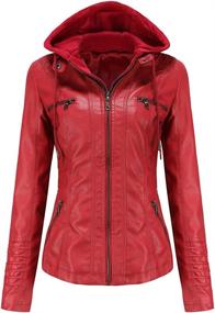 img 4 attached to 🧥 Tagoo Women's Leather Motorcycle Jacket with Removable Outerwear - Coats, Jackets, and Vests