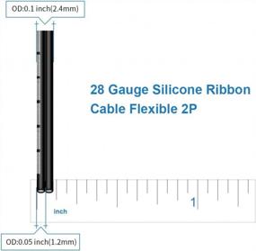 img 3 attached to 28 AWG Silicone Ribbon Cable Flexible 2P Black 50 Ft Flat Wire BNTECHGO