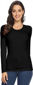 img 2 attached to Comfortable And Chic: VIIOO Women'S Slim Fit Cotton Long Sleeve Crewneck T-Shirt