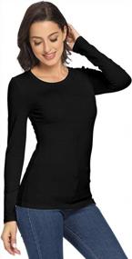 img 3 attached to Comfortable And Chic: VIIOO Women'S Slim Fit Cotton Long Sleeve Crewneck T-Shirt