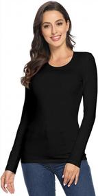 img 1 attached to Comfortable And Chic: VIIOO Women'S Slim Fit Cotton Long Sleeve Crewneck T-Shirt