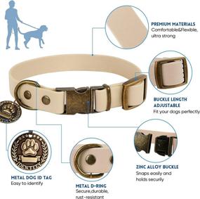 img 2 attached to 🐶 Wisedog Adjustable Dog Collar and Leash Set Combo: Durable Pet Collars with Leashes for Small, Medium, Large Dogs - Includes Bonus Poop Bag Holder (M, Sand Color)