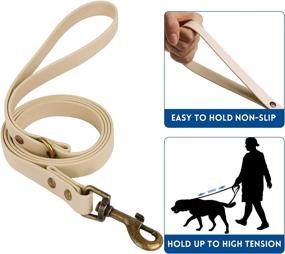 img 1 attached to 🐶 Wisedog Adjustable Dog Collar and Leash Set Combo: Durable Pet Collars with Leashes for Small, Medium, Large Dogs - Includes Bonus Poop Bag Holder (M, Sand Color)