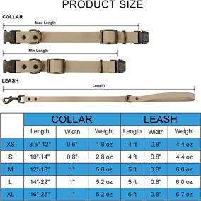 img 3 attached to 🐶 Wisedog Adjustable Dog Collar and Leash Set Combo: Durable Pet Collars with Leashes for Small, Medium, Large Dogs - Includes Bonus Poop Bag Holder (M, Sand Color)