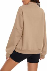 img 3 attached to MISSACTIVER Women’S Oversized Half Zip Sweatshirt Quarter 1/4 Zipper Long Sleeve Drop Shoulder Pocket Pullover Jacket Tops