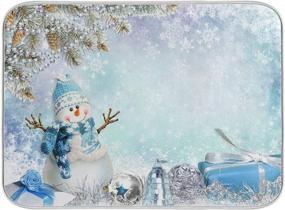 img 4 attached to 18X24 Inch Snowman Cardinals Christmas Dish Drying Mat - Perfect Kitchen Counter Protector!