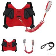 eplaza bat-like toddler harnesses with leashes - anti lost wrist link wristband for 1.5 to 3 years - girls, boys safety - cotton red логотип