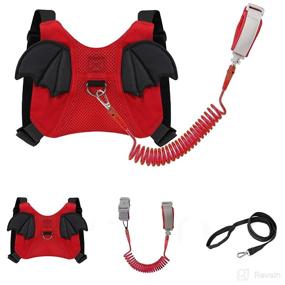 img 4 attached to EPLAZA Bat-Like Toddler Harnesses with Leashes - Anti Lost Wrist Link Wristband for 1.5 to 3 Years - Girls, Boys Safety - Cotton Red
