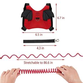img 3 attached to EPLAZA Bat-Like Toddler Harnesses with Leashes - Anti Lost Wrist Link Wristband for 1.5 to 3 Years - Girls, Boys Safety - Cotton Red