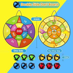 img 3 attached to Get Ready For Dino-Mite Fun With Ayeboovi'S 26 Inch Dart Board For Kids: Perfect For Indoor And Outdoor Yard Games, Includes 12 Sticky Balls!