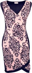 img 3 attached to USA-Made Slimming Bodycon Sheath Dress For Plus Size Women In Pink And Navy By Funfash