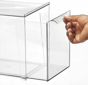 img 1 attached to Прозрачный пластиковый штабелируемый шкаф для хранения с выдвижным ящиком-органайзером для шкафа, полки или шкафа - Коллекция Lumiere от MDesign