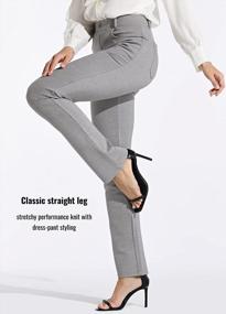 img 3 attached to Women'S Yoga Dress Pants 29"/31" Straight Leg Stretchy Office Casual Work Slacks Petite/Regular With 4 Pockets For Women