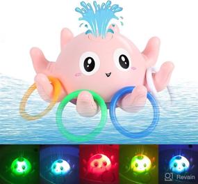 img 4 attached to 🐙 Leipal Octopus Baby Bath Toys: Light Up, Spray Water, and Sprinkle Fun for Kids! (Pink)