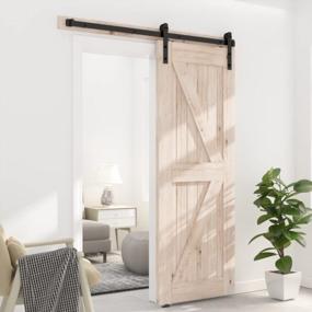 img 3 attached to Upgrade Your Doors With SKYSEN 5FT Single Sliding Barn Door Hardware Kit - Available In 4FT-13FT Lengths For A Sleek And Quiet Operation - Easy To Install - Stylish Black Finish (I Shape)