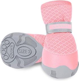 img 4 attached to 🐾 QUMY 2PCS Small Dog Shoes: Protect Your Pup's Paws on Hot Pavement with Comfortable Anti-Slip Booties