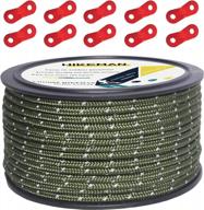 3mm army green reflective guyline solid braid nylon camping rope with aluminum adjuster cord tensioner tent accessory for outdoor travel, hiking, backpacking and water activities - 50m logo