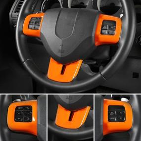 img 2 attached to CheroCar For Dodge Challenger Steering Wheel Cover Trim Kits Panel Interior Decoration For 2009-2014 Dodge Challenger Charger (Orange)