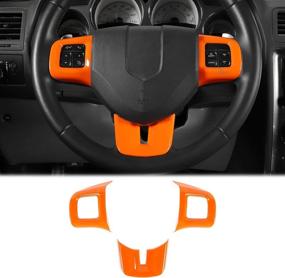 img 4 attached to CheroCar For Dodge Challenger Steering Wheel Cover Trim Kits Panel Interior Decoration For 2009-2014 Dodge Challenger Charger (Orange)