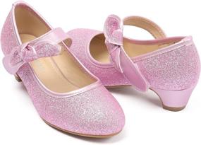 img 4 attached to ADAMUMU Princes Toddler Sparkle Children Girls' Shoes : Flats