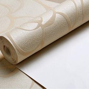 img 1 attached to QIHANG Modern Minimalist Embossed 3D Rose Flower Non-Woven Wallpaper Beige Color 0.53M X 10M (5.3㎡)