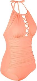 img 2 attached to Firpearl Womens Halter Swimsuits Swimwears Women's Clothing at Swimsuits & Cover Ups