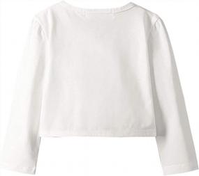 img 3 attached to Cotton Lace Bolero Shrug Dress Cover Up With Long Sleeves For Girls