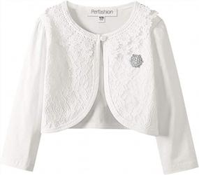 img 4 attached to Cotton Lace Bolero Shrug Dress Cover Up With Long Sleeves For Girls