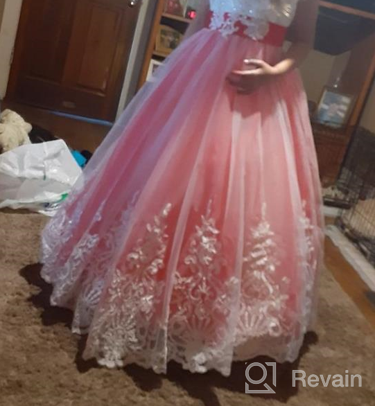 img 1 attached to Kids Puffy Tulle Ball Gown - Princess Lilac Long Girls' Pageant Dresses for Prom review by Paige Havens