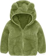 🧸 cute bear hoodie jacket for toddler baby boys and girls - warm sherpa fuzzy winter sweatshirt coat logo