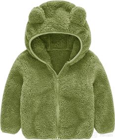 img 3 attached to 🧸 Cute Bear Hoodie Jacket for Toddler Baby Boys and Girls - Warm Sherpa Fuzzy Winter Sweatshirt Coat