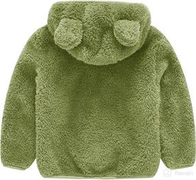 img 1 attached to 🧸 Cute Bear Hoodie Jacket for Toddler Baby Boys and Girls - Warm Sherpa Fuzzy Winter Sweatshirt Coat