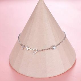 img 2 attached to FLYOW Anklet For Women S925 Sterling Silver Adjustable Foot Chain Ankle Bracelet Anklets Jewelry