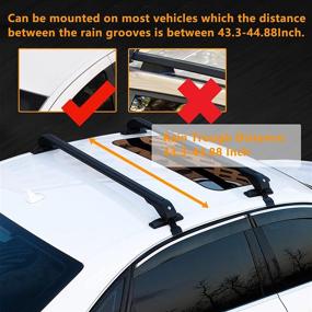 img 2 attached to Adjustable Black Car Top Roof Rack Cross Bar Luggage Carrier With Window Frame Mounting By TBVECHI