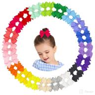 🎀 40-piece set of 2 inch baby girls hair clips - grosgrain boutique ribbon baby hair bows for fine hair - cute accessories for toddlers, infants, kids, and children (tail design a) logo